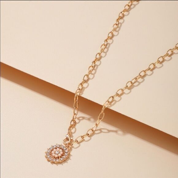Necklace Flower Rhinestone Pendant Cutest - Picture 2 of 6